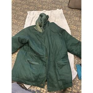 Vintage Eddie Bauer Goose Down Puffer Jacket Men’s M Full Zip Green Pockets